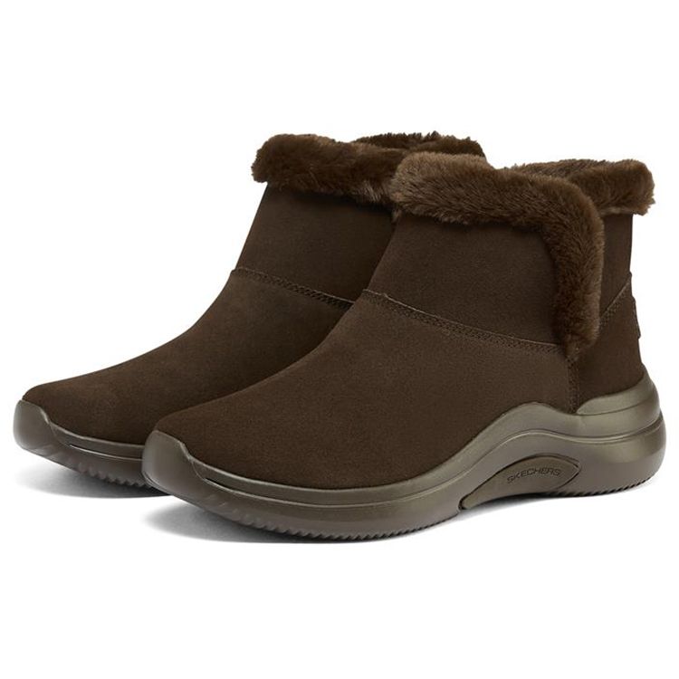 Skechers Stylische Kurze Schneestiefel für Unterwegs Damenstiefel Schokolade 144250-CHOC