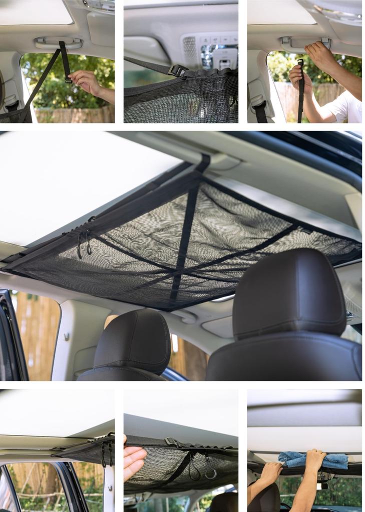 CAMPING MOON Outdoor Ceiling Storage Net, Car Cargo Net, Roof Storage, Convenient Storage, Buckle Fastening, Adjustable, B-965