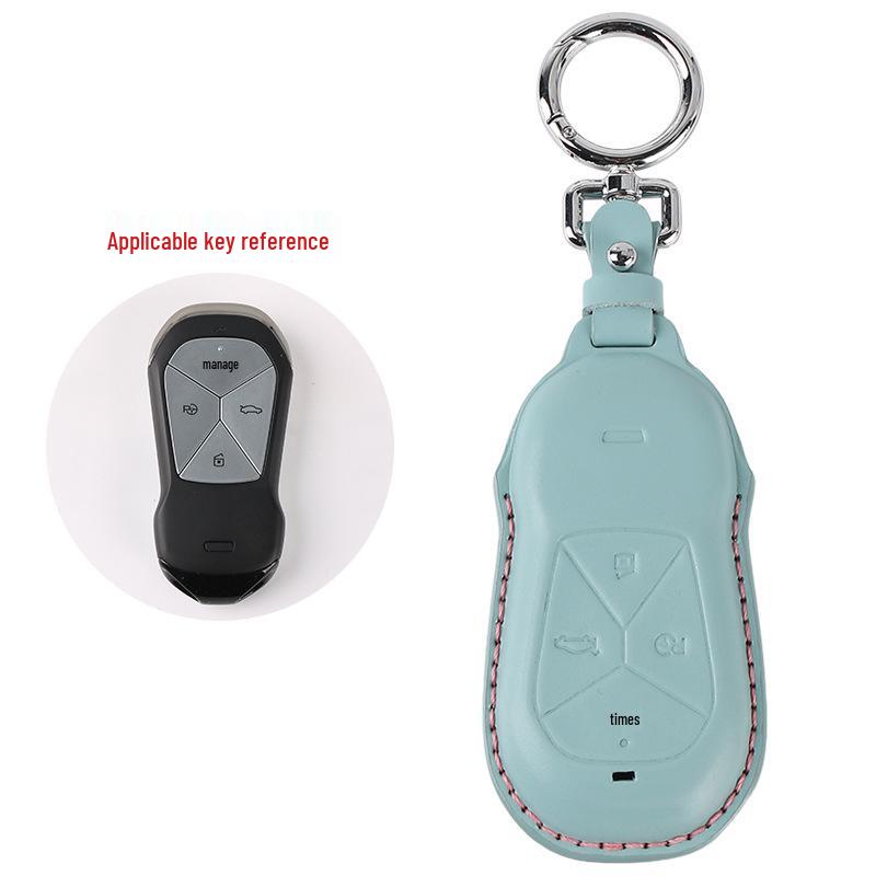 Genuine Leather Car Key Case for Xpeng P7, G3i, P5 - Handmade Cowhide High-End Retro Keychain Cover