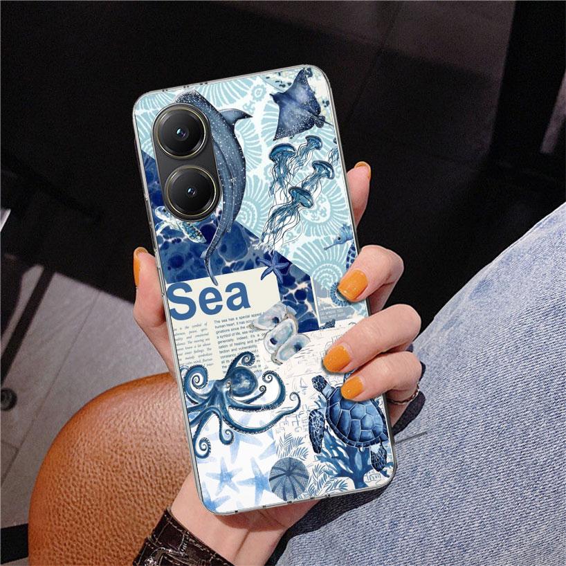 Ocean Starfish Sea Turtle Shark Phnoe Case for Xiaomi Poco X5 X6 X7 Pro X4 Gt F7 Ultra M8 M7 Redmi 15C 15 13C 13 12C 12 Unique C