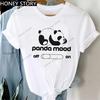 Women's Animal Panda Alpaca Print Loose T-shirt Aesthetic Graphic Top Summer Fashion Polyester Fabric Student Base Layer Shirt
