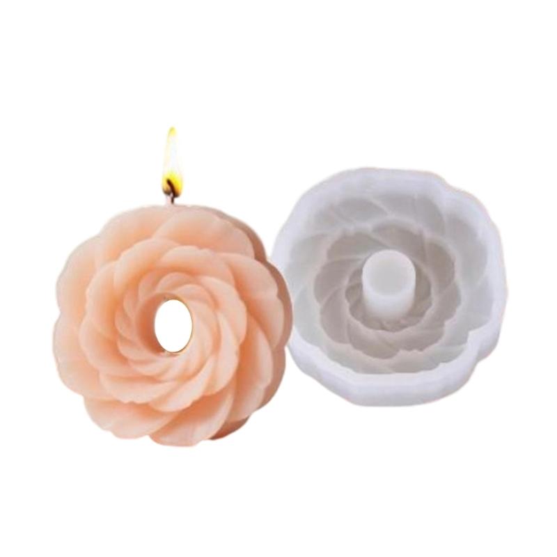 Food Grade Silicone Rings Flower Pillar Candle Mould Heat Resistant for Crafting and Home Decoration Projects