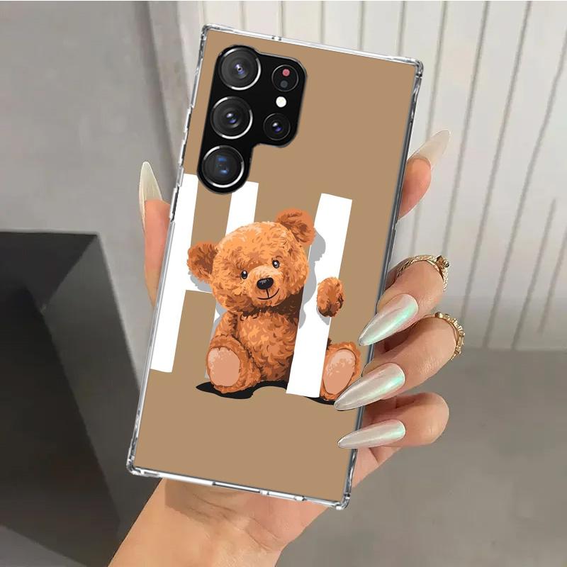 

Naughty Cute Bear Funny Mascot Phone Case for Samsung Galaxy S26 S24 S23 Ultra S25 Edge S22 S21 Plus S20 FE + Soft Print Shell F Samsung S20 FE