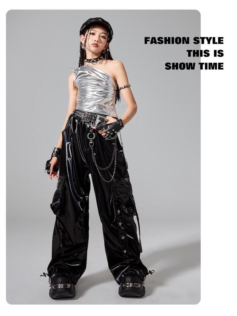 Girls' Trendy Street Dance Outfit - Jazz & Hip Hop Performance Set