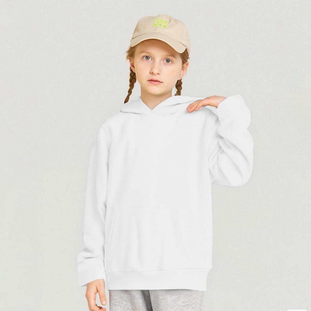 Kids Hooded Pullover Sweatshirt - Color Loose Fit Casual Top for Boys and Girls