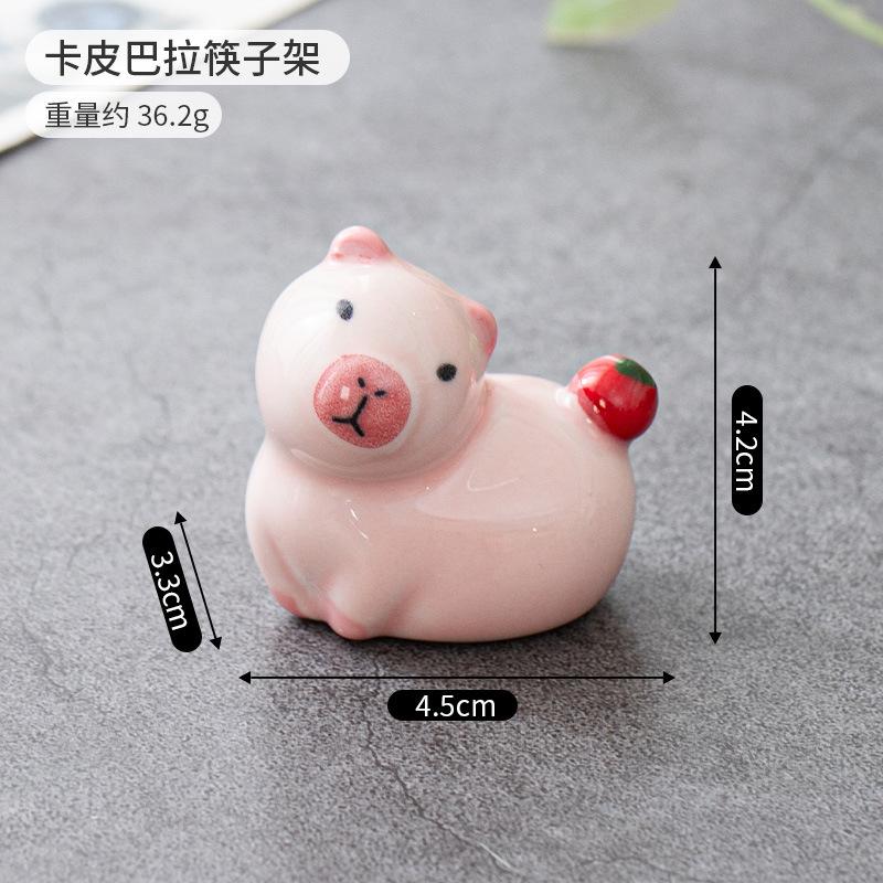 1/5pcs Lovely Capybara Shaped Ceramic Chopstick Holder For Kitchen Dining Table Chopsticks Tablewares Accessories