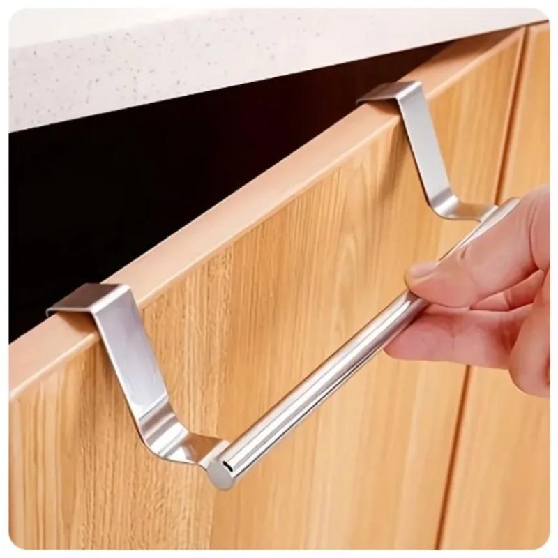 Towel Rack Over Door Stainless Steel Towel Bar Storage Organizer Bathroom Kitchen Cabinet Door Hanging Towel Rack