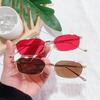Vintage Retro Small Polygonal Sunglasses Lightweight Rectangle Metal Alloy Frame UV400 Protection Unisex Eyewear for Outdoor