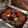 Christmas Gnome Floor Mat Entryway Bathroom Non-Slip Door Cartoon Snowflake Design Crystal Velvet Washable