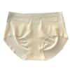 Culottes nues en soie glacée avec taille sans couture et fesses relevées, culottes triangle pour femmes