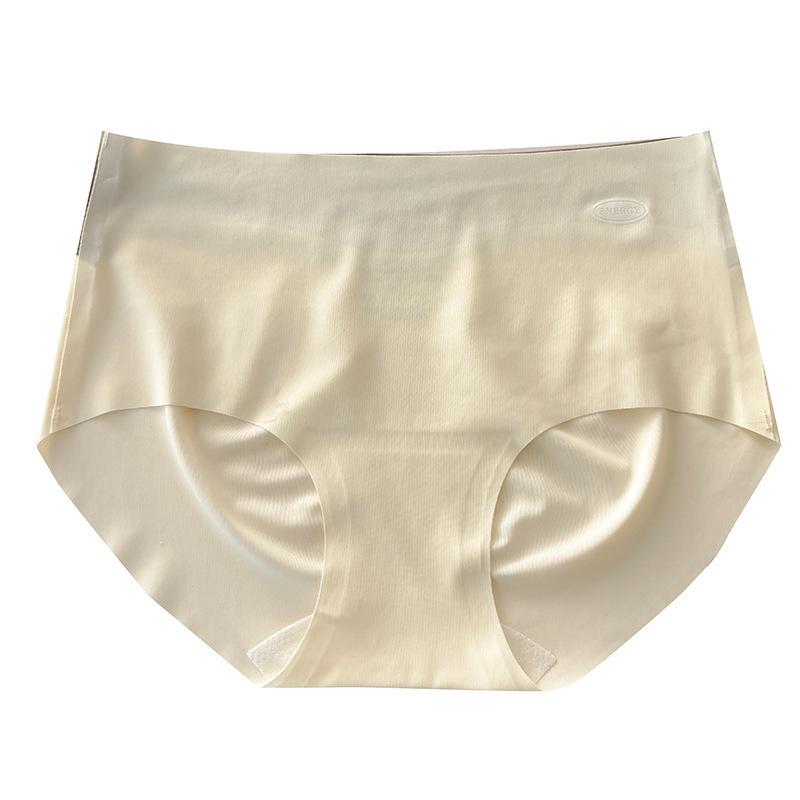 Culottes nues en soie glacée avec taille sans couture et fesses relevées, culottes triangle pour femmes