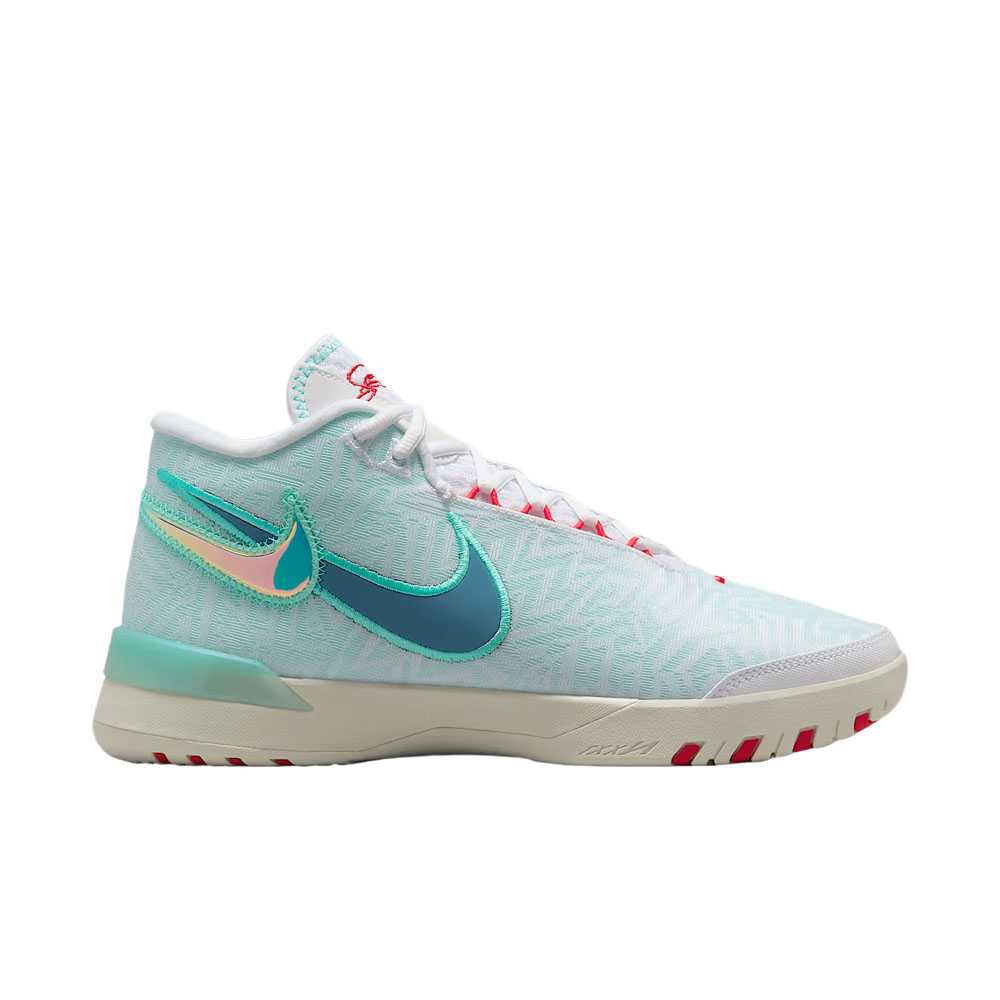 Nike LeBron NXXT Genisus EP White Aurora Green Siren Red Aegean Storm HF0711-101