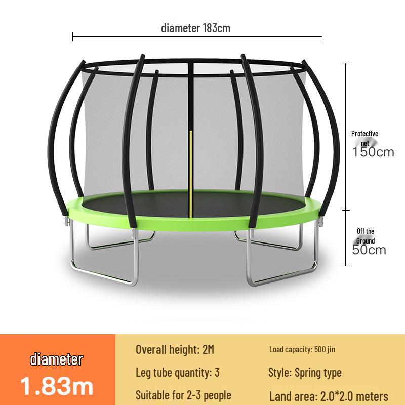 Indoor/Outdoor Kids Fitness Trampoline - Large Round Bouncing Bed for Home and Commercial Use