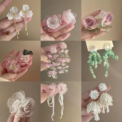 Elegant Fairy Flower Tassel Earrings: Forest-Inspired Design for a Fresh, Unique Touch.