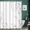 1pcs Hand Painted Fresh Purple Floral Romantic Vine Print Shower Curtain Bathroom Shower Curtain Tapestry Wall Decor Tapestry