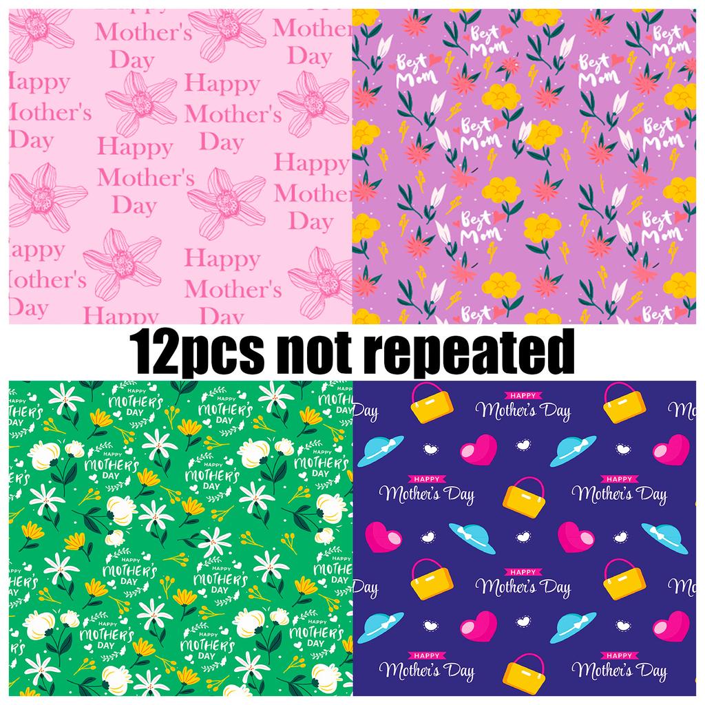 12 pieces of pink Mother’s Day material package DIY holiday congratulations children’s handbook DIY tailoring photo album material