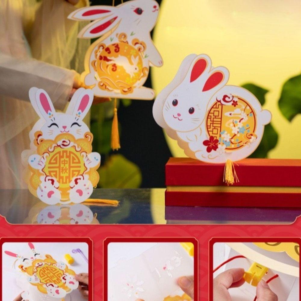 Handmade Handheld Rabbit Lantern Chinese Style Traditional Craft Lantern  School Project