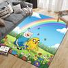 Adventure Time Flannel Pattern Square Carpet,Area Rug,Carpet Rug for Living Room Bedroom Sofa Playroom Decor,Non-slip Floor Mat