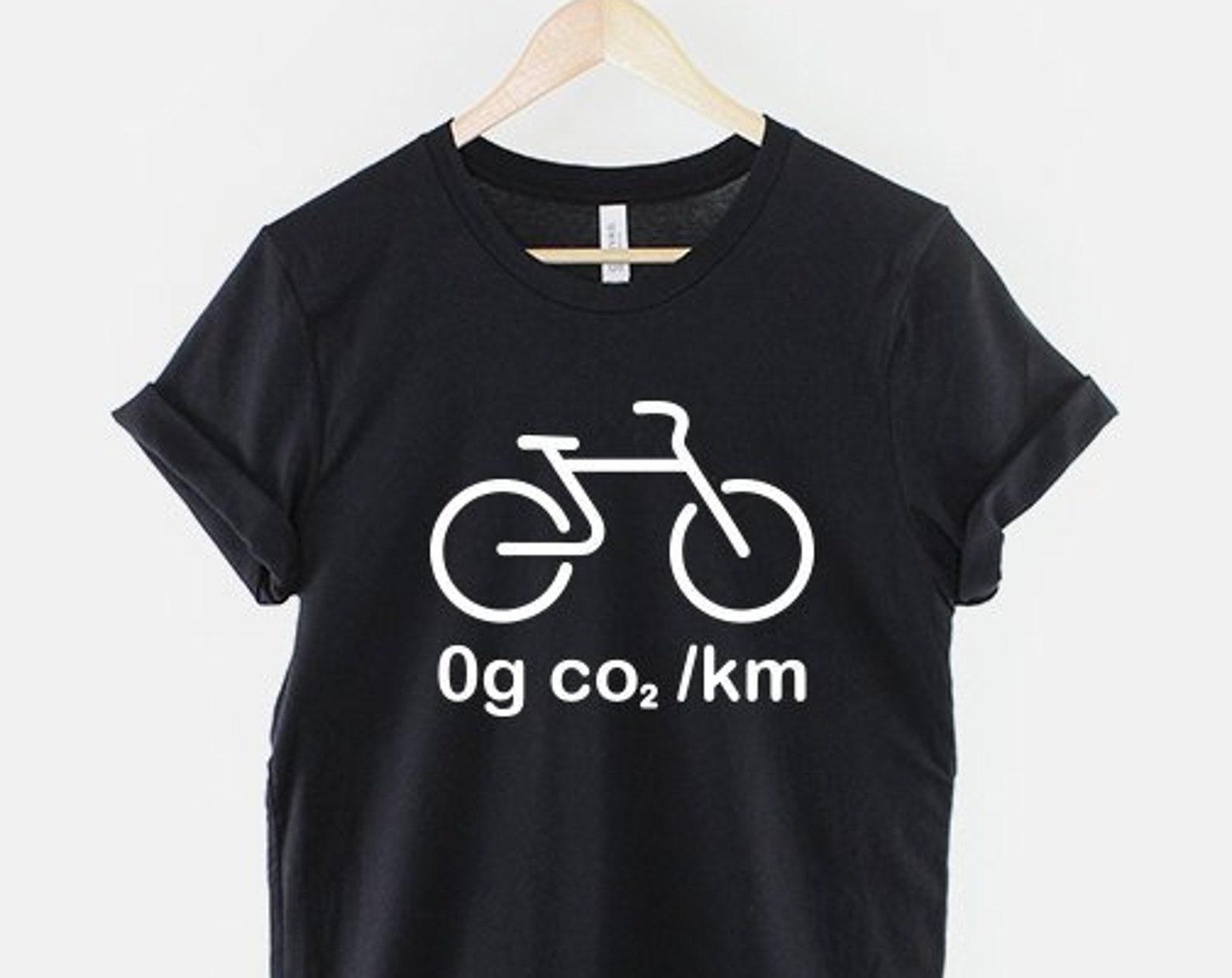 Carbon Green Bicycle Shirt, Eco Friendly Cycling T Shirt, Sustainable Bike Graphic Tee, Gift for Cyclist M