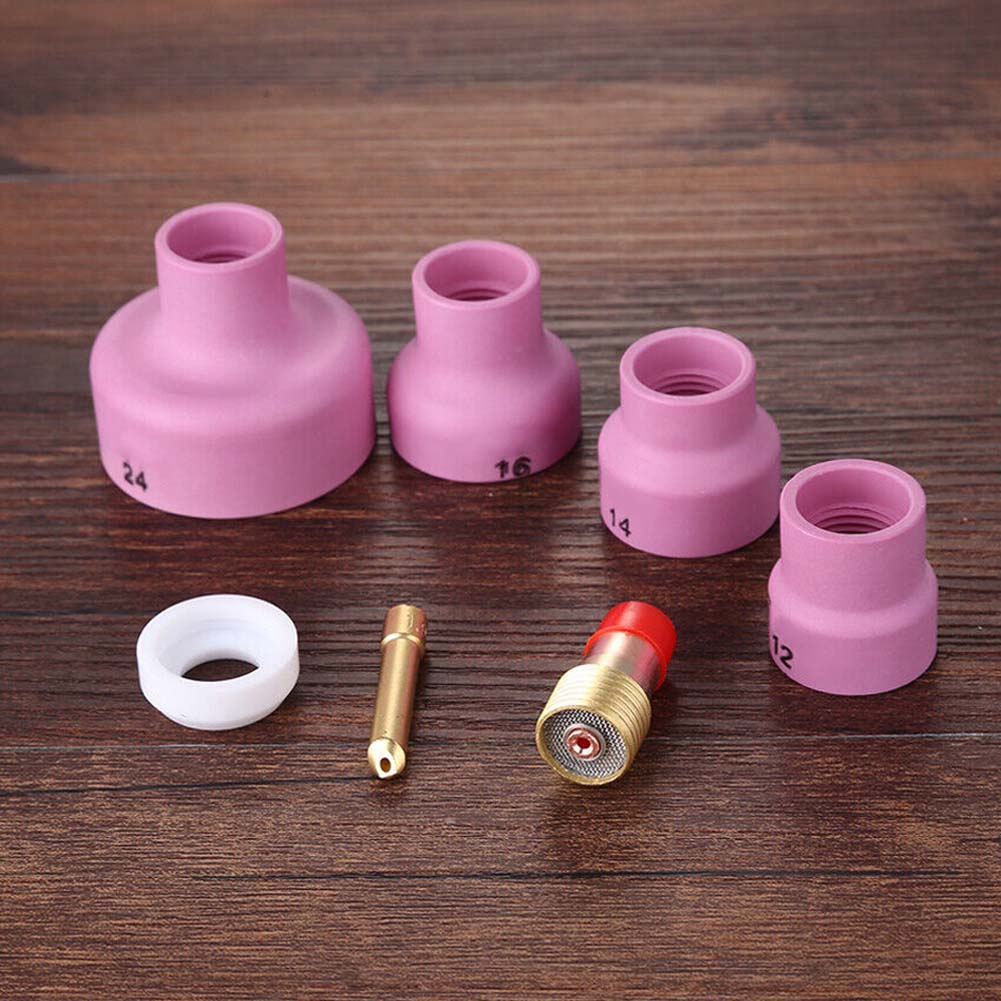 Dysze ceramiczne TIG Zestawy dysz TIG Zastosowania spawalnicze DIY Kompletny zestaw dysz spawalniczych Materiały eksploatacyjne Zestaw spawalniczy 7 sztuk