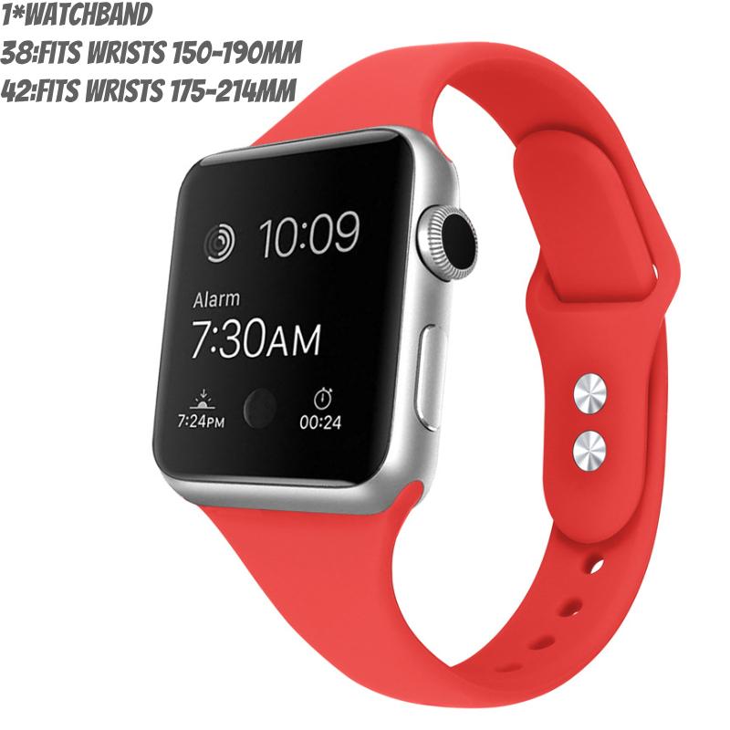 

Iwatch For 38mm 42mm Strap Bracelet Band Sports Silicone Replace Solid Color Red,42mm