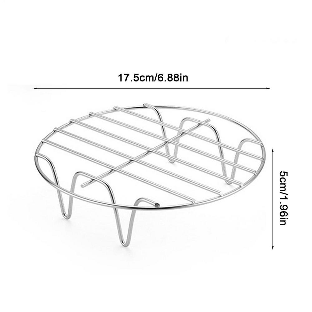 Stainless Steel BBQ Net 6/7/8 Inches Roasting Rack Baking Air Fryer Rack Kitchen Grill Holder Cooking Non-stick  Grilling Rack