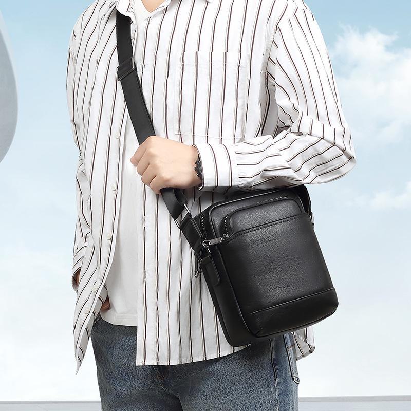 Men's Genuine Leather Large Capacity Messenger Bag - High-End Cowhide Shoulder Bag