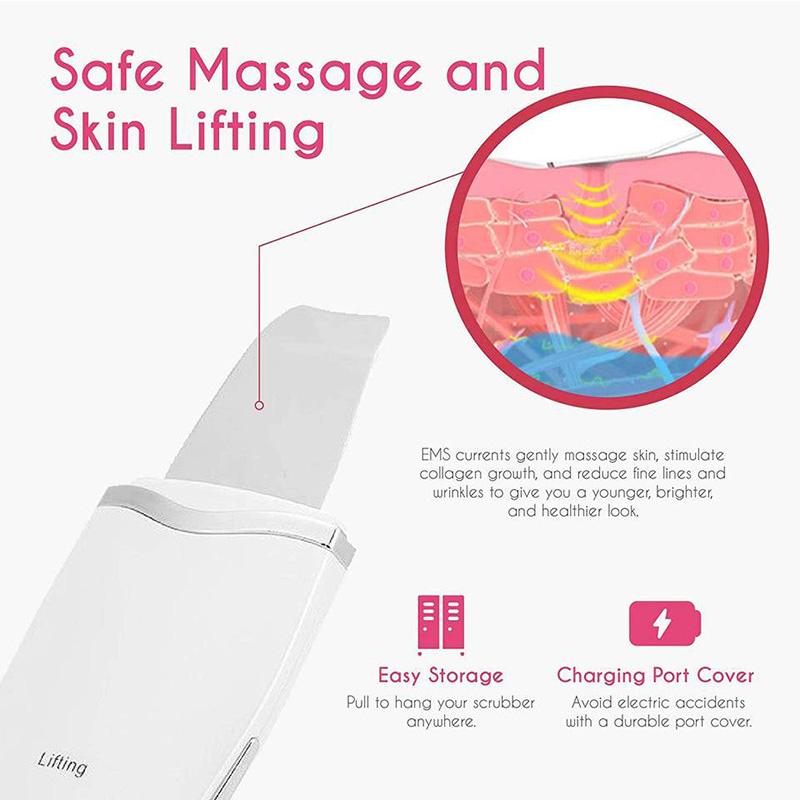 Electric Ultrasonic Ion Facial Cleanser Blackhead Remover Deep Pore Cleaner Skin Scrubber Peeling Scrub Commercial