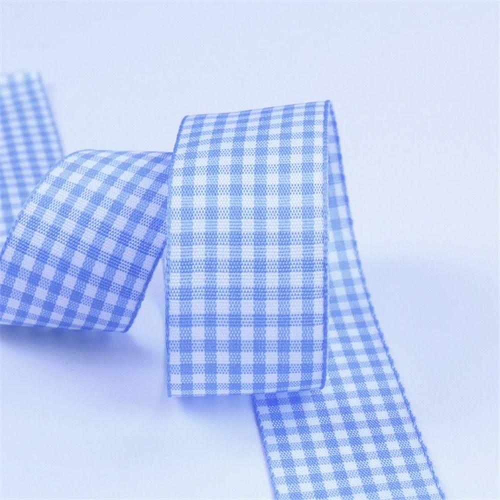 50 Yards Lattice Plaid Ribbons Fashion 10mm Bow Ribbon Gift Wrapping Polyester Ribbon Handmade DIY Sewing Crafts
