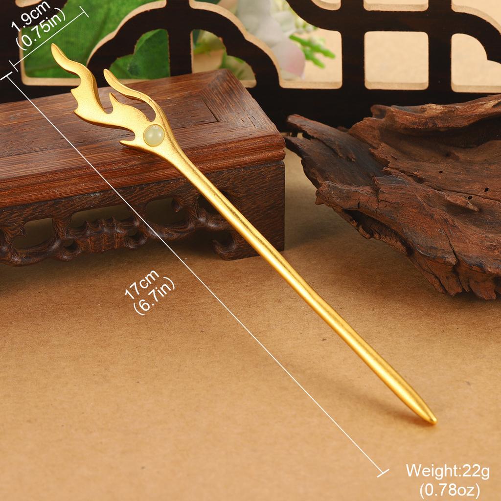Antique hair accessories new hair fork high-end Hanfu accessories high-end jewelry hollow dragon geometric auspicious cloud hairpin