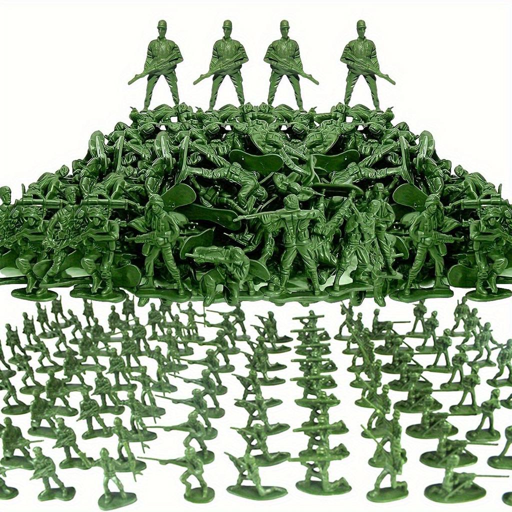 30pcs Plastic Army Men Action Figures Multiple Different Poses Soldier Model Set 1.96 Inches Red Green Yellow Blue Army ZSY