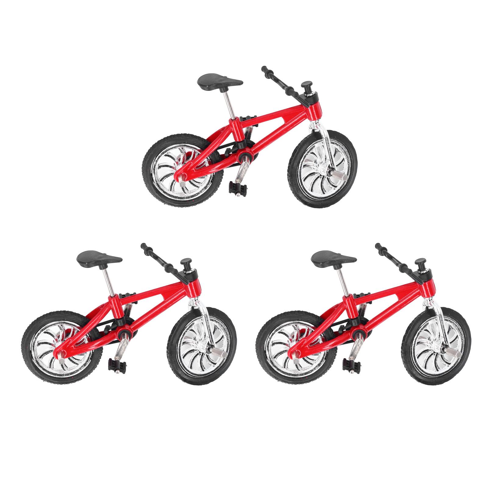 

3pcs Bike Model Rich Details Mountain Bike Toy 1:12 Finger Mountain Bike for Collected Display