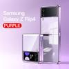 For Samsung Galaxy Z Flip 4 3 Flip4 Case Luxury Electroplating Transparent Colorful Folding Shockproof Protection Soft Back Case