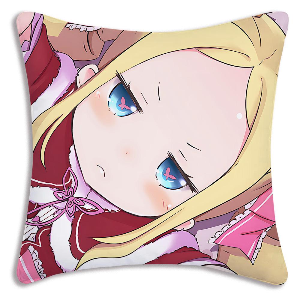 Re:Life Different World Zero Rem Pillow Covers Cartoon Sofa Decorative Home Double-Sided Printing Short Plush Cute Cushion Cover