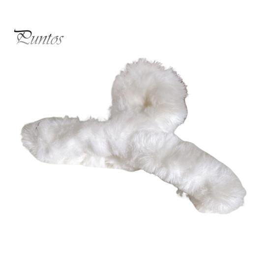 

Заколка для волос с плюшевой оберткой, большая заколка для волос с затылком, универсальный аксессуар для волос на каждый день белый