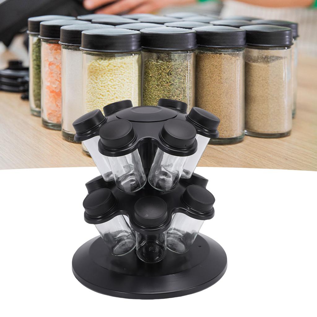 Revolving Countertop Seasoning Bottle Rack Kitchen Rotating Seasoning Jar Rack Condiment Holder Shelf