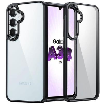 Schutzhülle - BOOLING - für Samsung Galaxy A34 5G - Semi-hart - Ultradünn - Schwarz und Transparent