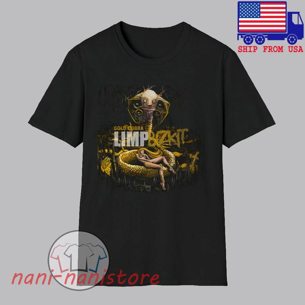 Limb Bizkit Gold Cobra Men s Black Size S-5XL 4XL