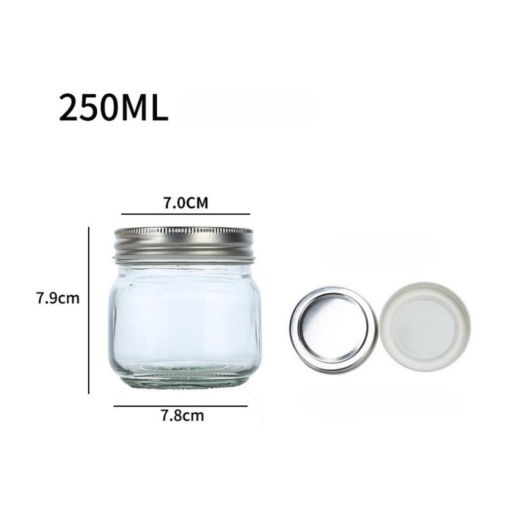 Mason Jars 8 oz - Small Mason Jars With Silver Lids -1/4 Quart Canning Jars| Storage Glass Jars With Lids For Jelly, Jam, Honey, Pickles