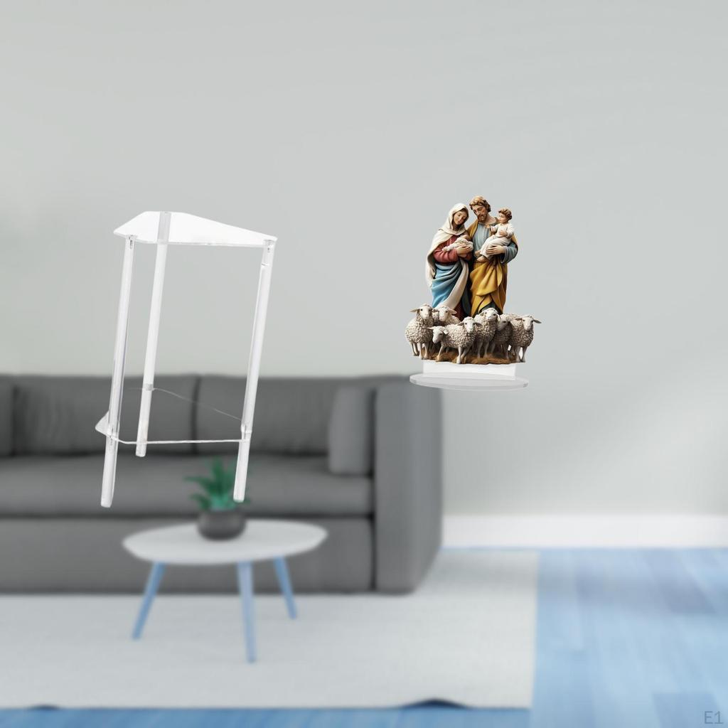 Nightstand Clear Acrylic Side Table End Two Tier Sign Desktop Decor Ornament for Bedroom