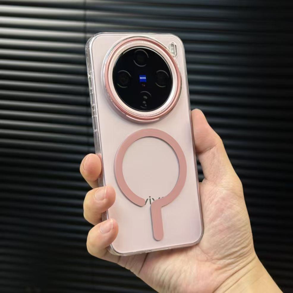 Applicable to vivoX200pro question mark strong magnetic suction mobile phone case S20u high transparency iqoo13 ultra-thin and simple