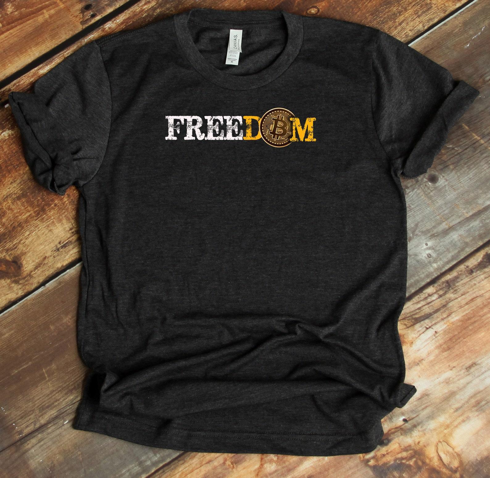 Freedom With Bitcoin Shirt, Be Your Own Bank, Bitcoin Lover, Cryptocurrency Lover, Btc Maximalist, Crypto Investor, Defi 3XL
