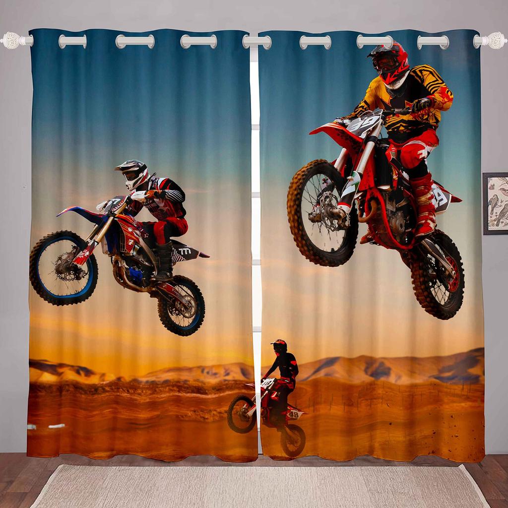 Curtain Motorcycle Series Kusa Style 3D Digital Printing High Density Shading