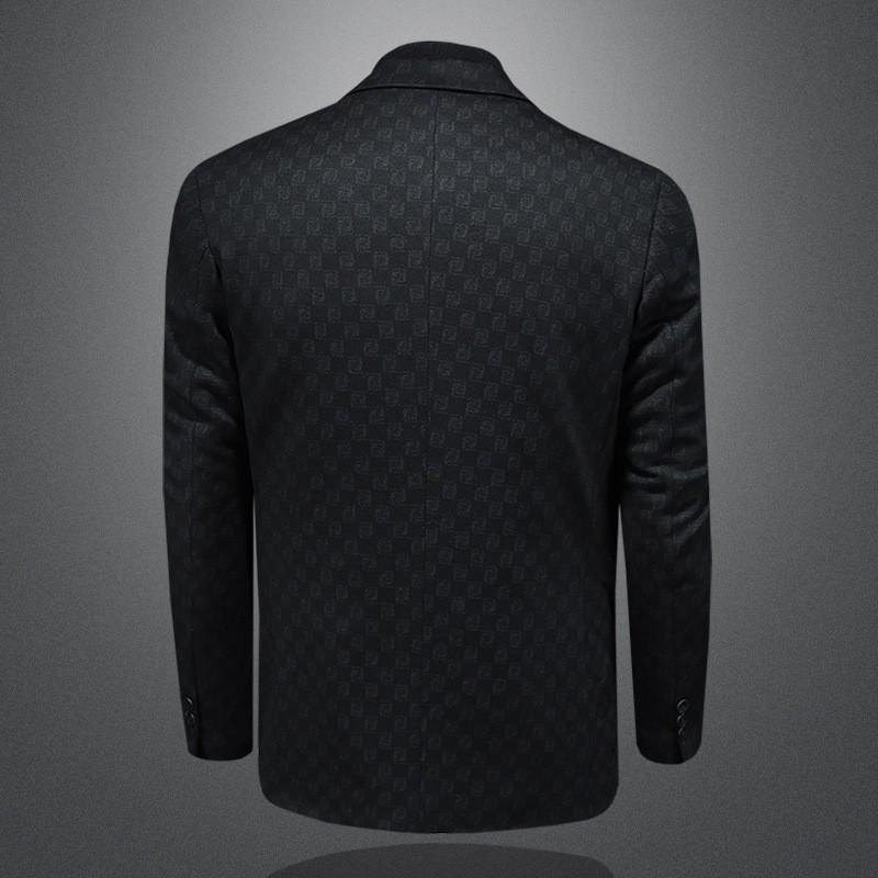 Mens Slim Fit Winter Down Jacket - Light Business Casual Warm Stylish Single Breasted Non-Hooded Solid Color 8209
