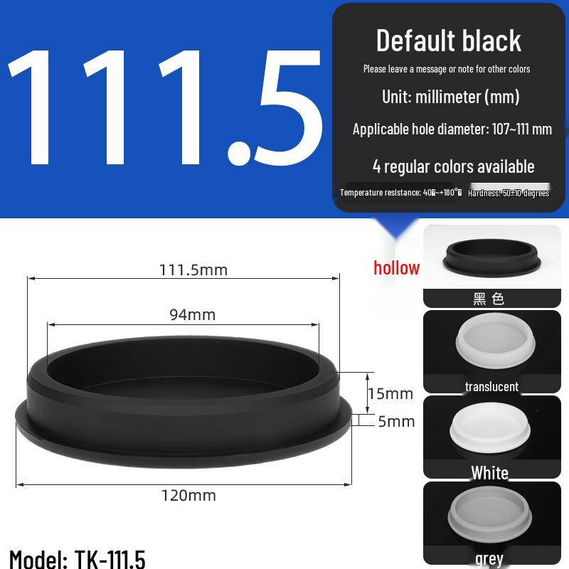 Black High-Temperature Resistant T-Shaped Silicone Stopper - Round Hole Rubber Gasket & Shock-Absorbing Blind Plug