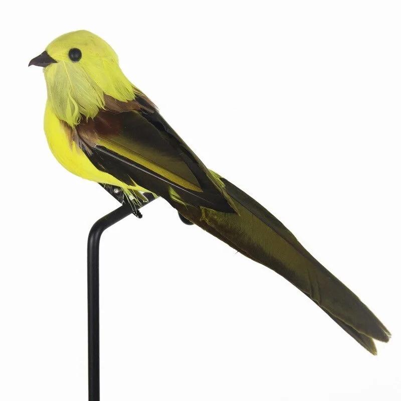 Garden Decoration Colorful Feathered Birds Simulation Birds Garden Tree Branches Decoration Props Foam-bird Feather Bird Decor