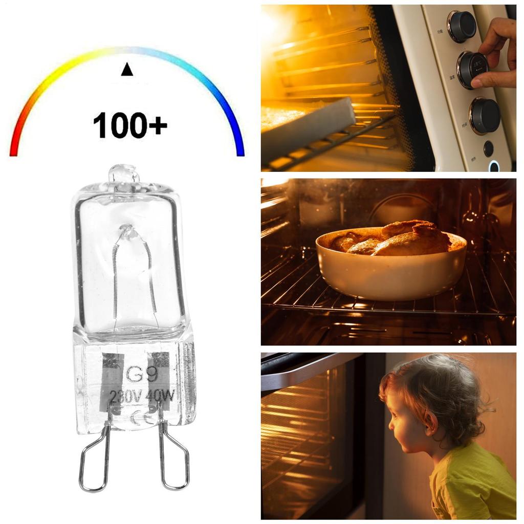 40W G9 Oven Light High Temperature Resistant Durable Halogen Bulb Lamp 350 Lumen For Refrigerators Ovens Fans 110-130V/220-240V