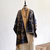 Design Architecture Print Scarves Women Winter Thicken Scarf Imitation Cashmere Shawl Warm Coldproof Windproof Blanket