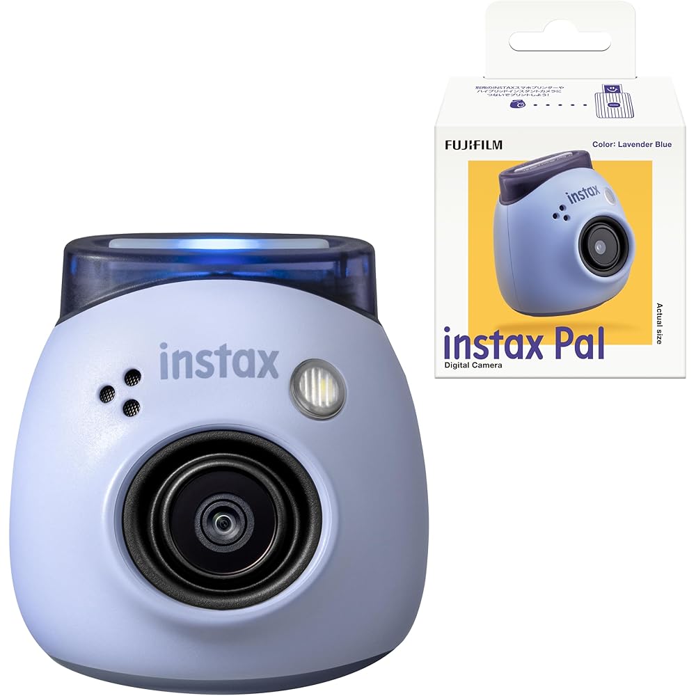 Fujifilm INSTAX Pal Lavender Blue Palm-Sized Camera with Wide-Angle Lens, Multi-Format