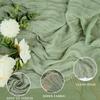 90*180CM Green Cheesecloth Table Long Runner Bohemian Gauze Tablecloth for Wedding Party Banquet Baby Bride Shower Home Decorati